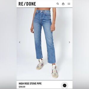 Re/Done High Rise Stove Pipe Jeans